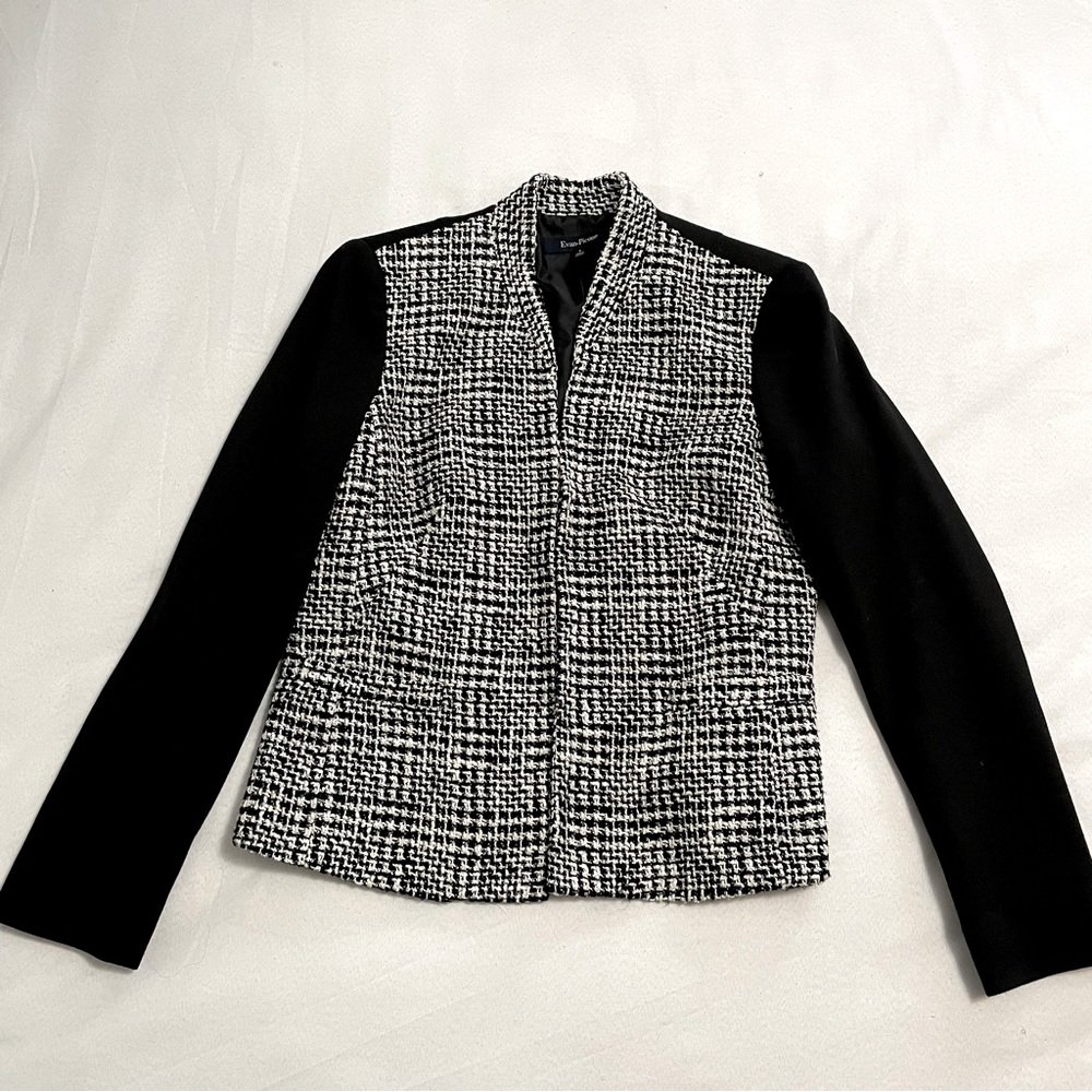 Evan-Picone Black & White Blazer Jacket size 8
